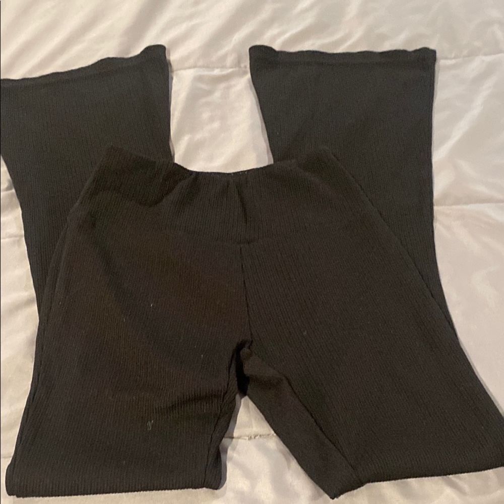 Kids Black Ribbed Bottoms